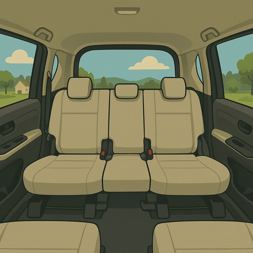 シエンタの車内空間をイメージしたイラスト。後部座席まで広々としたシートレイアウト