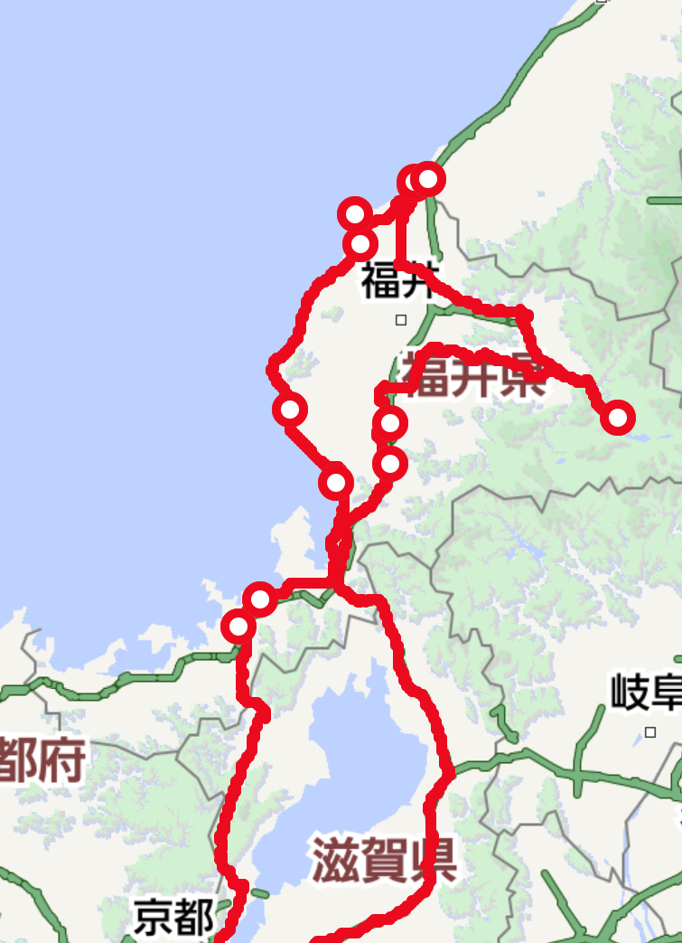 福井県道の駅ルートマップ