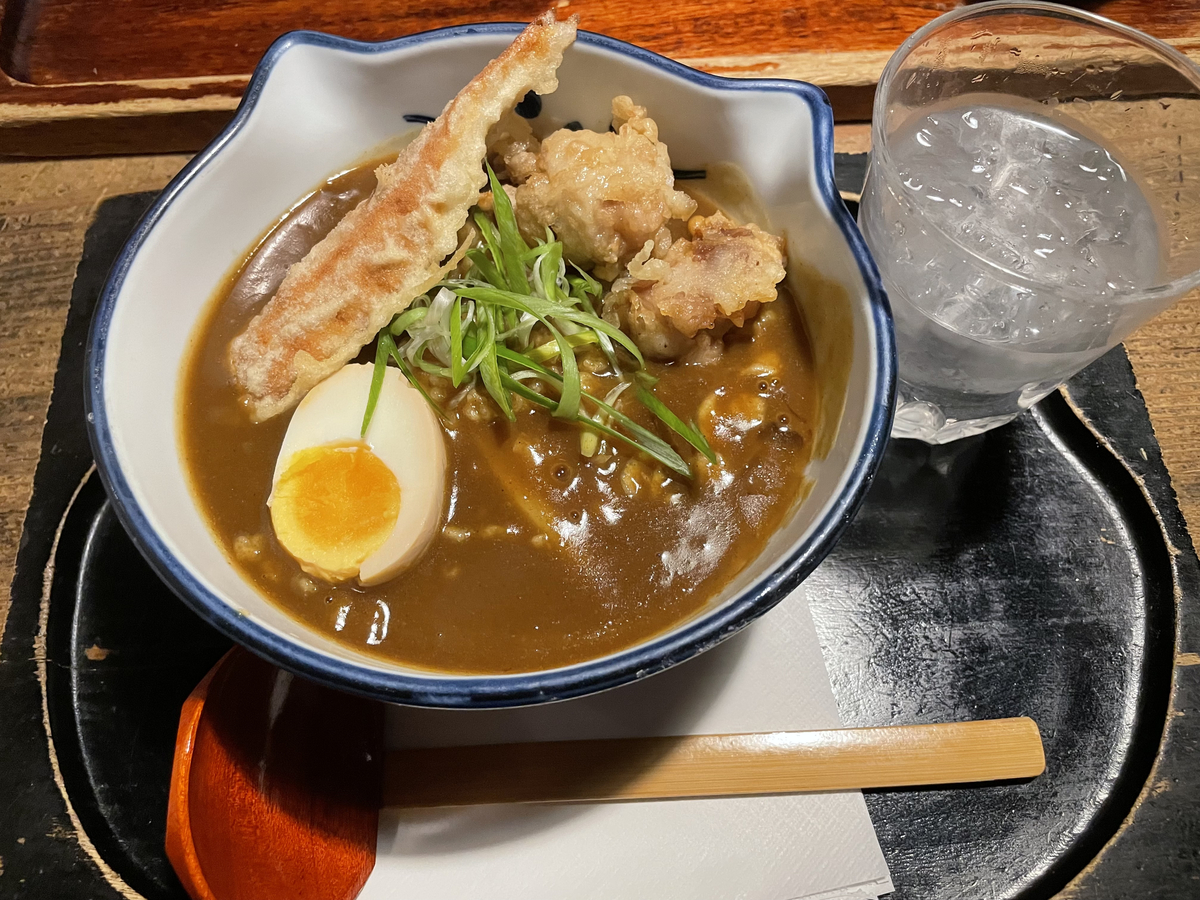 鶏ちく天カレーうどん
