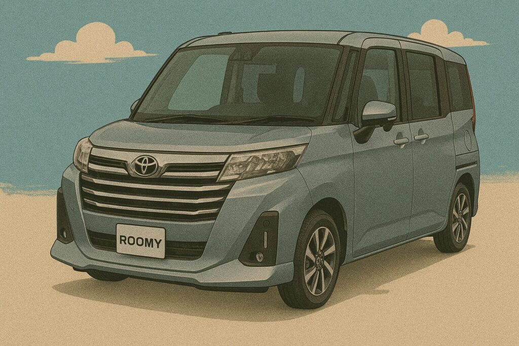 トヨタ・ルーミーの外観イラスト コンパクトでスライドドアが便利なファミリーカー