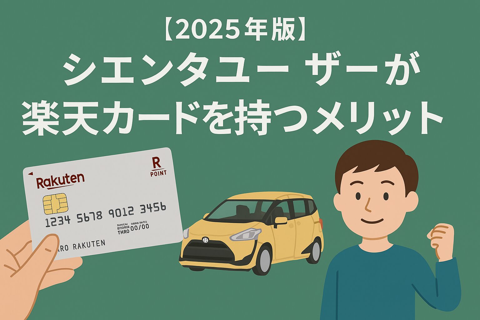 シエンタユーザーが楽天カードを持つメリットを解説する記事のアイキャッチ画像