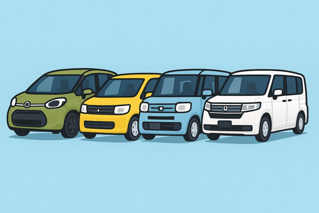 4車種を並べたカラーイラスト