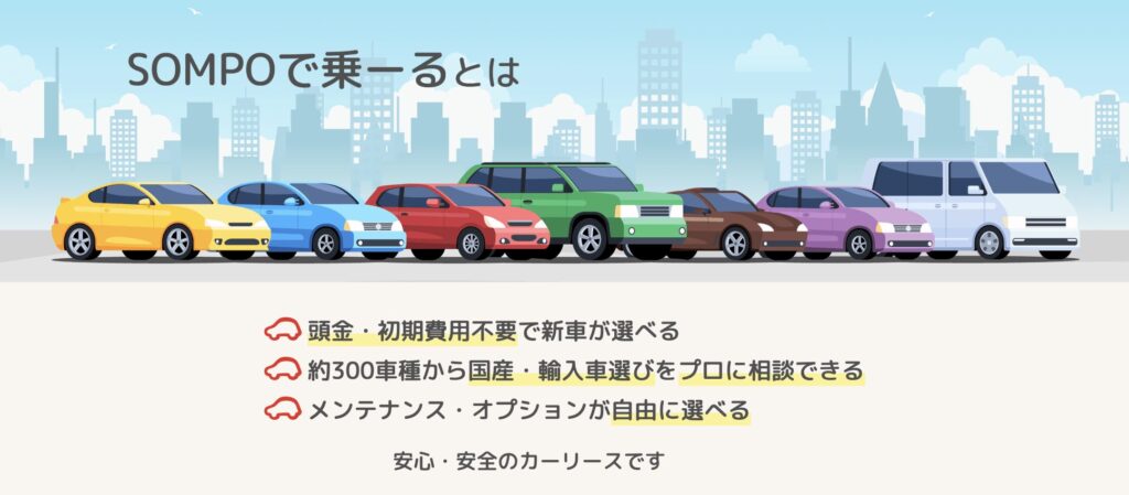 頭金・初期費用不要で新車が選べる 約300車種から国産・輸入車選びをプロに相談できる メンテナンス・オプションが自由に選べる 安心・安全のカーリースです