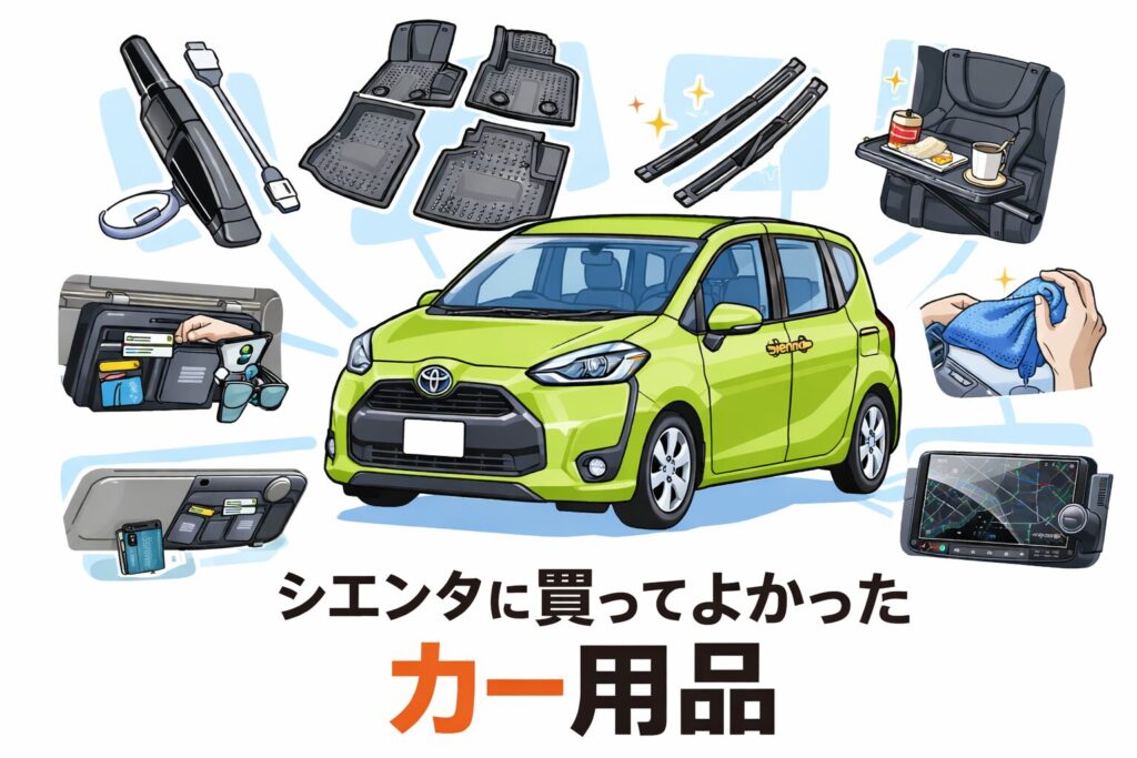 シエンタをキレイに、快適に使うために実際に買ってよかったカー用品をまとめました