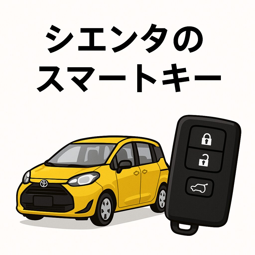 シエンタのスマートキーをわかりやすく紹介するイラストです。