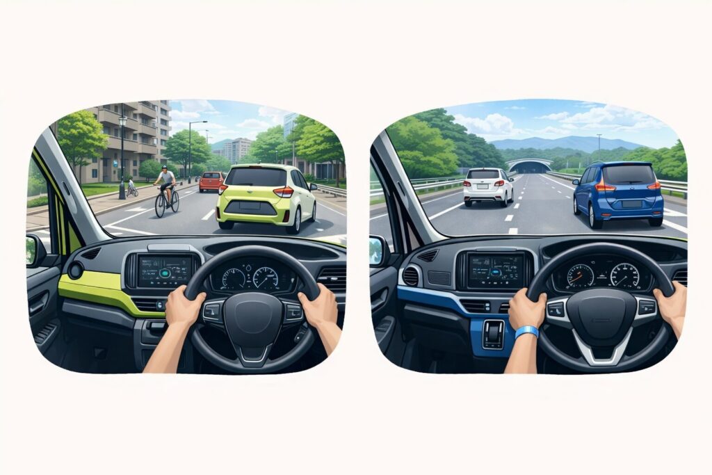 街乗りと高速での感覚比較