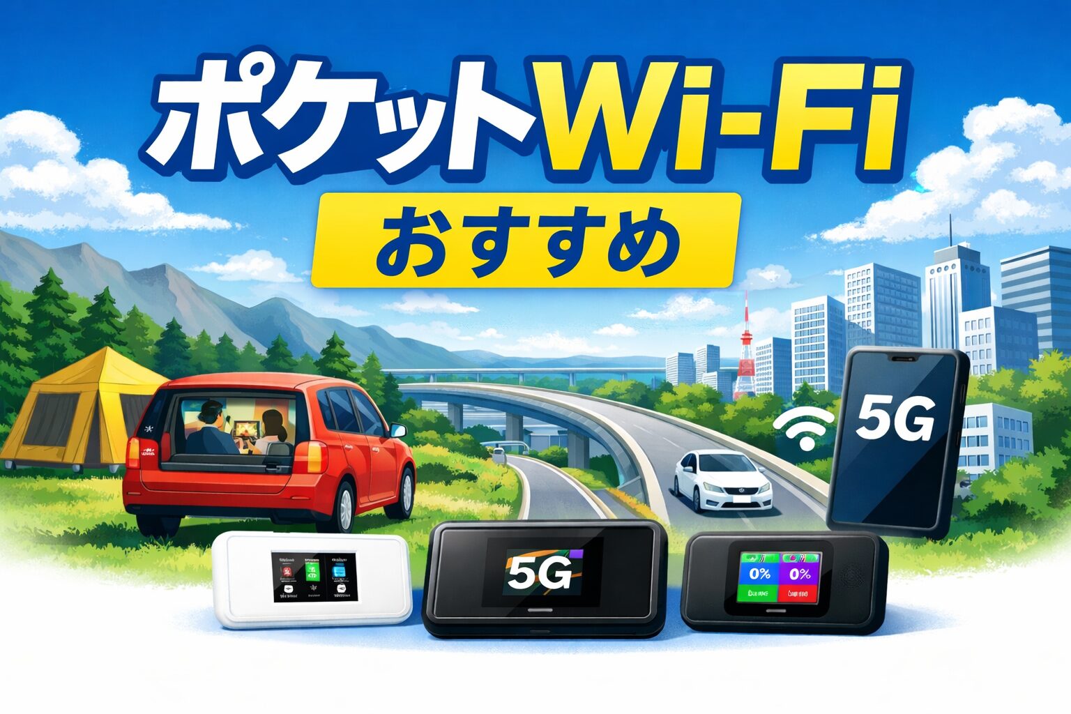 車中泊・ドライブで使いポケットWi-Fi おすすめ
