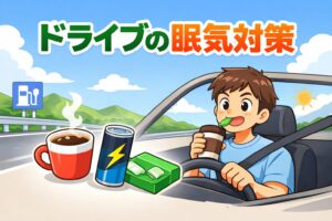 ドライブ中に眠くなる原因と眠気を覚ます方法を解説。コーヒーやガムなどの対策、仮眠の重要性、長距離運転で眠くならない予防策まで分かりやすく紹介します。