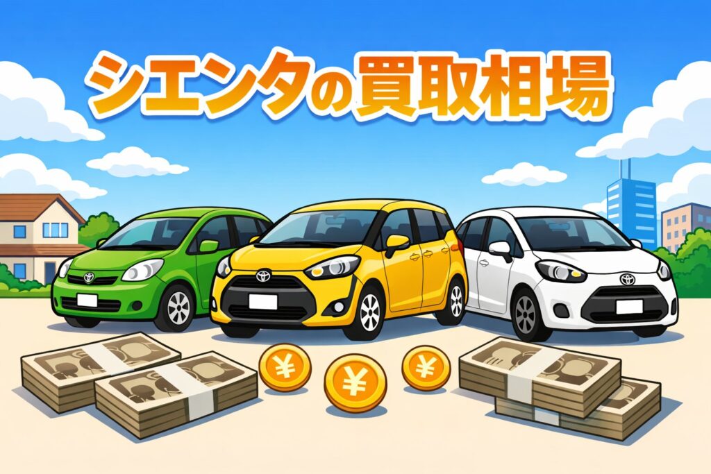 シエンタの買取価格や査定相場をわかりやすく解説。10系・170系の相場目安や、高く売るコツも紹介します。