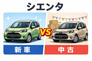 新車と中古の違いをイラストで比較。価格・選び方のポイントを分かりやすく解説します。
